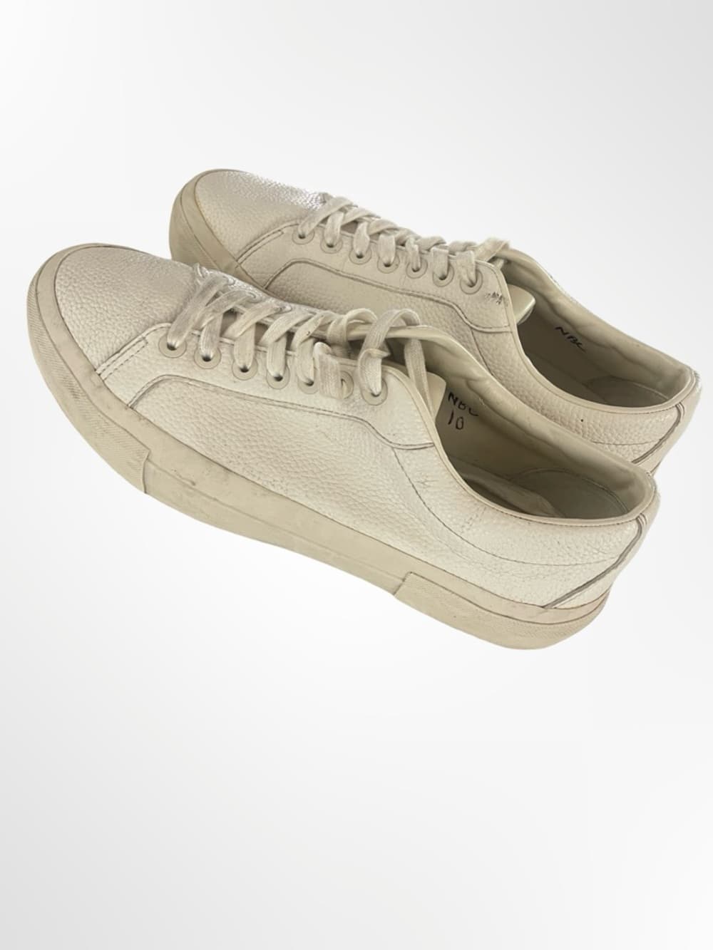 Zara Minimalist white Leather Men's Sneakers in size 10 - Thumbnail 2