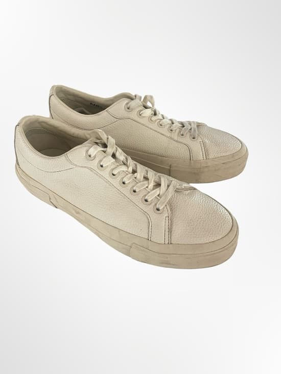 Zara Minimalist white Leather Men's Sneakers in size 10 - Thumbnail 8