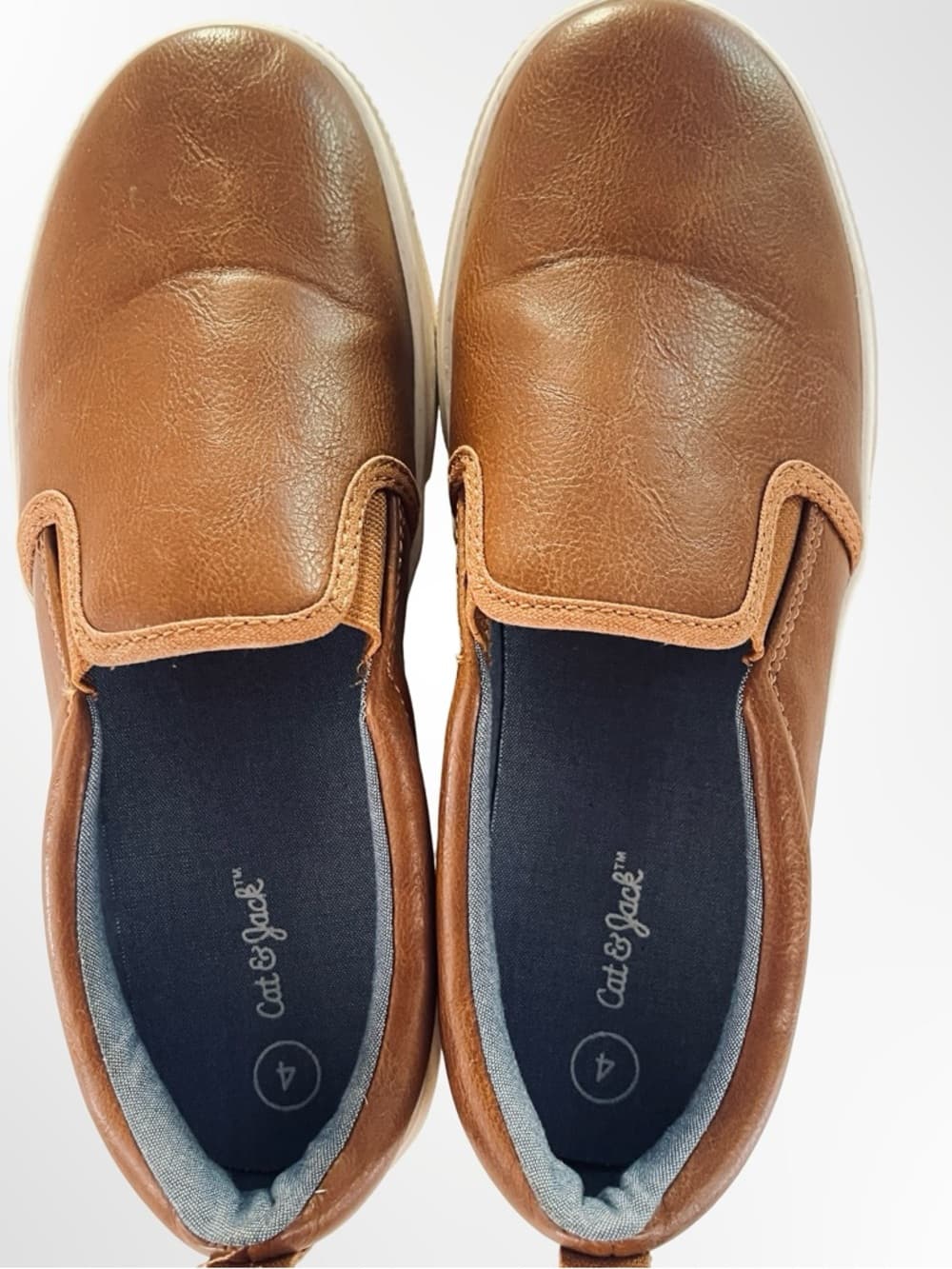 Cat & Jack Brown Slip-On Loafers with Ivory Sole - Thumbnail 4