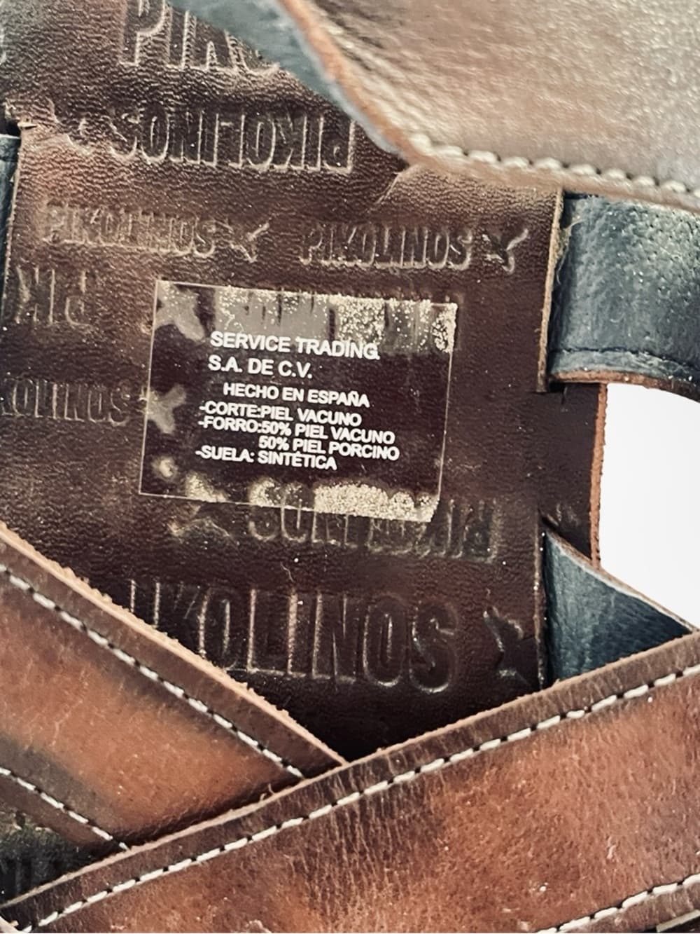 PIKOLINOS Dark Brown Leather Crisscross Sandals in size 42 - Thumbnail 2