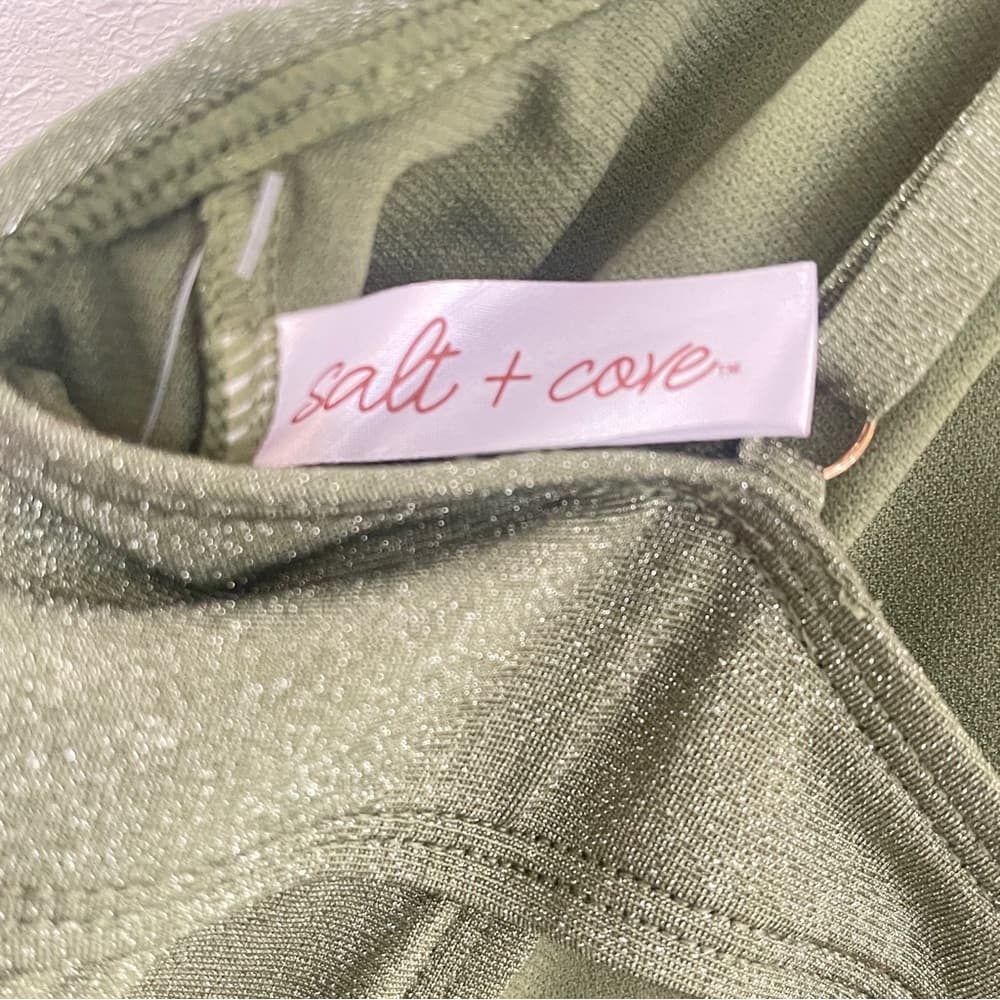 Salt + Cove Olive Green One-Piece Swimsuit in Size L NWT - Thumbnail 4
