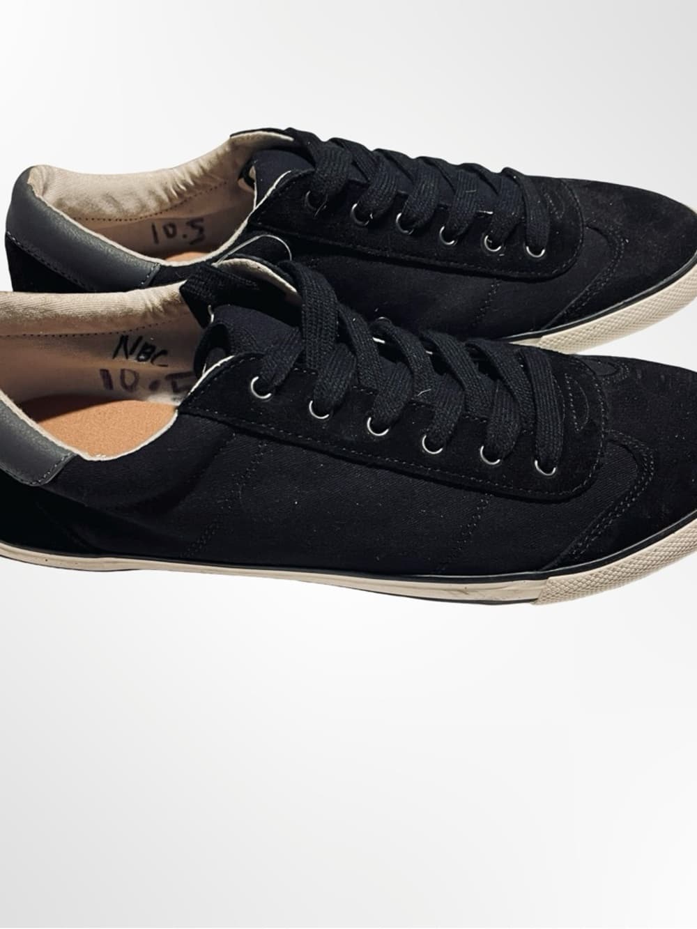 Men's Black Low-Profile Canvas Sneakers in size 10.5 NWOT - Thumbnail 2