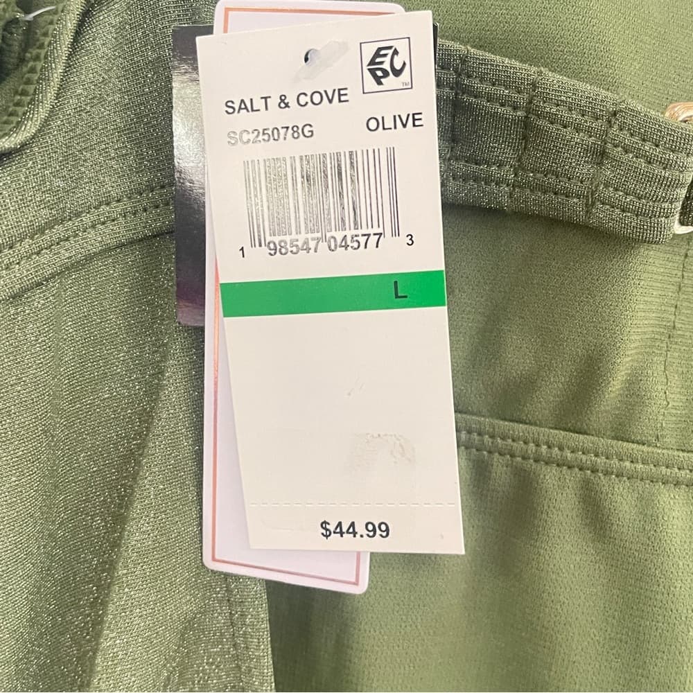 Salt + Cove Olive Green One-Piece Swimsuit in Size L NWT - Thumbnail 3