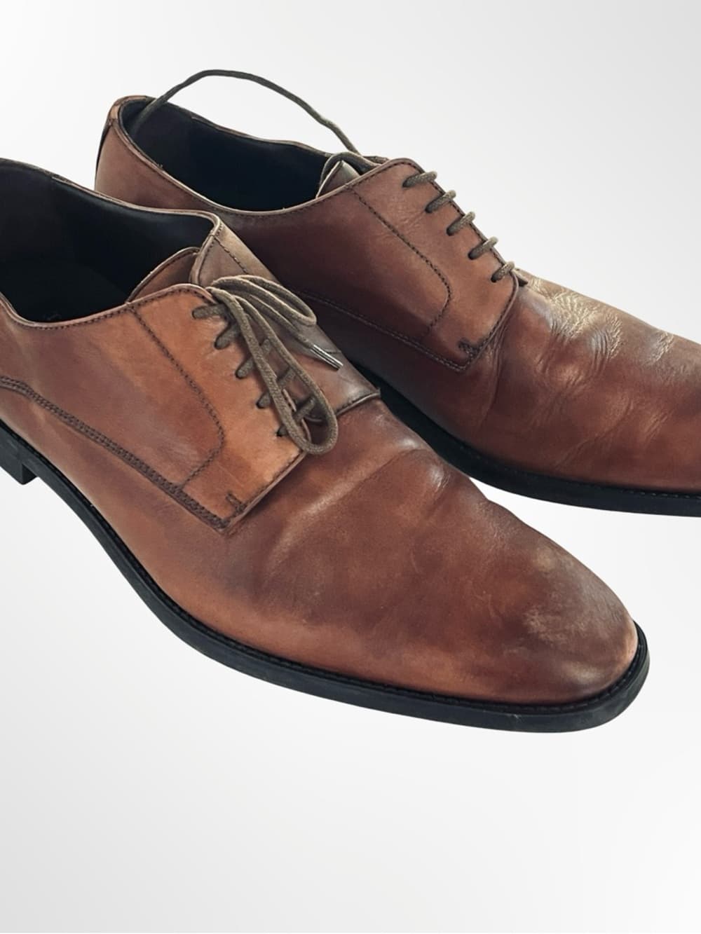 To Boot Cognac Brown Leather Derby Shoes - Thumbnail 9