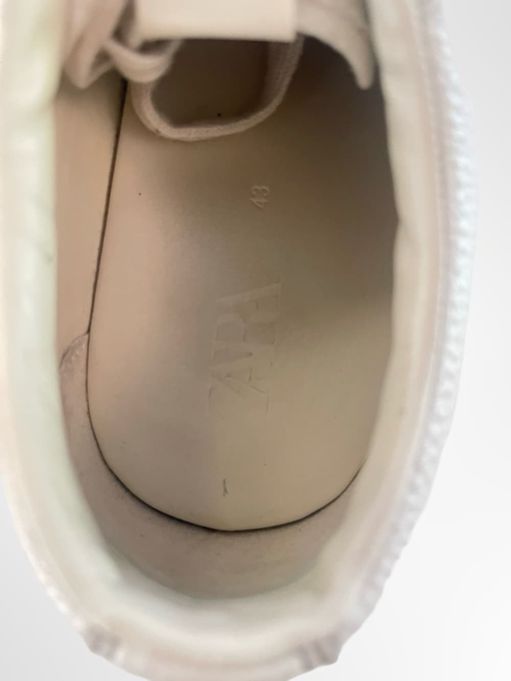 Zara Minimalist white Leather Men's Sneakers in size 10 - Thumbnail 4