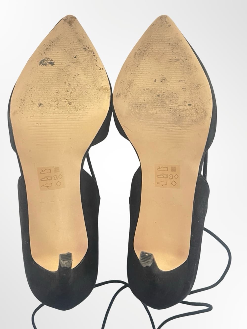 ALDO Black Pointed-Toe Lace-Up Heels in size 8 - Thumbnail 5