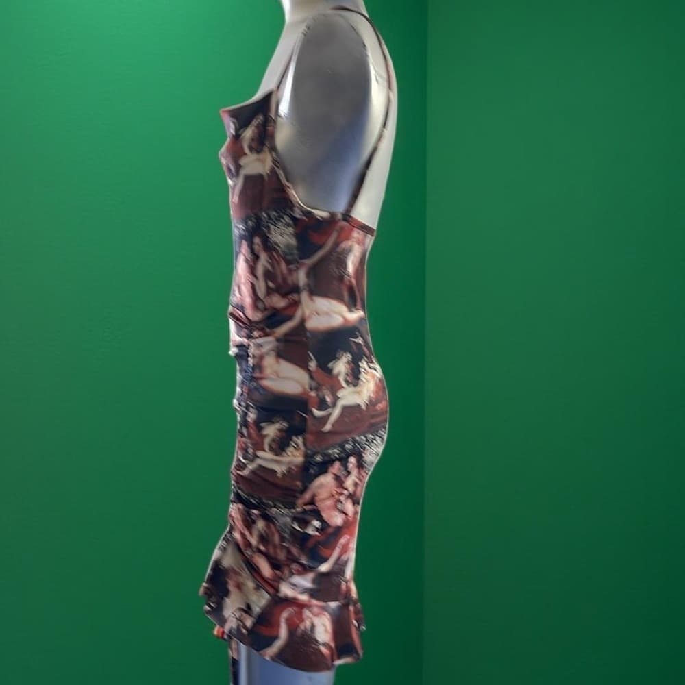 Unbranded Artistic Print Spaghetti Strap Dress Size 2 - Thumbnail 2