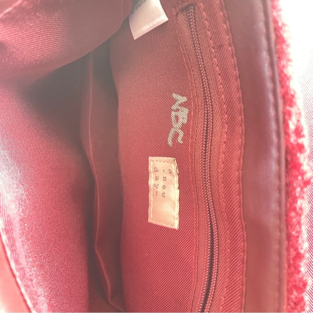A New Day Burgundy Sherpa Crossbody Bag NWT - Thumbnail 3