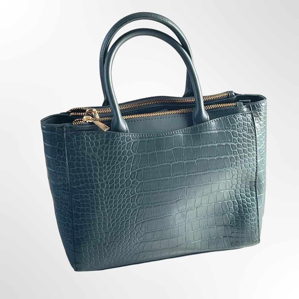 A new day Croc-Embossed Shoulder Bag with Gold Chain - Thumbnail 3