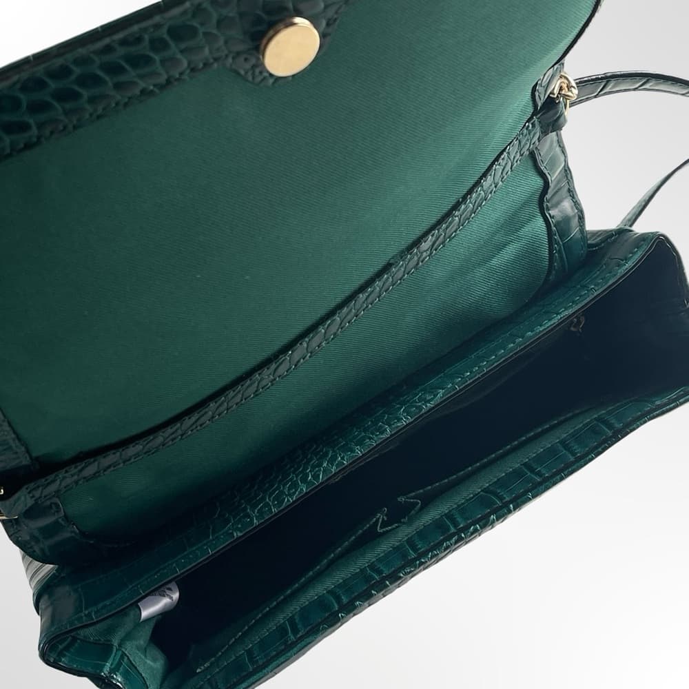 A new day Croc-Embossed Shoulder Bag with Gold Chain - Thumbnail 4