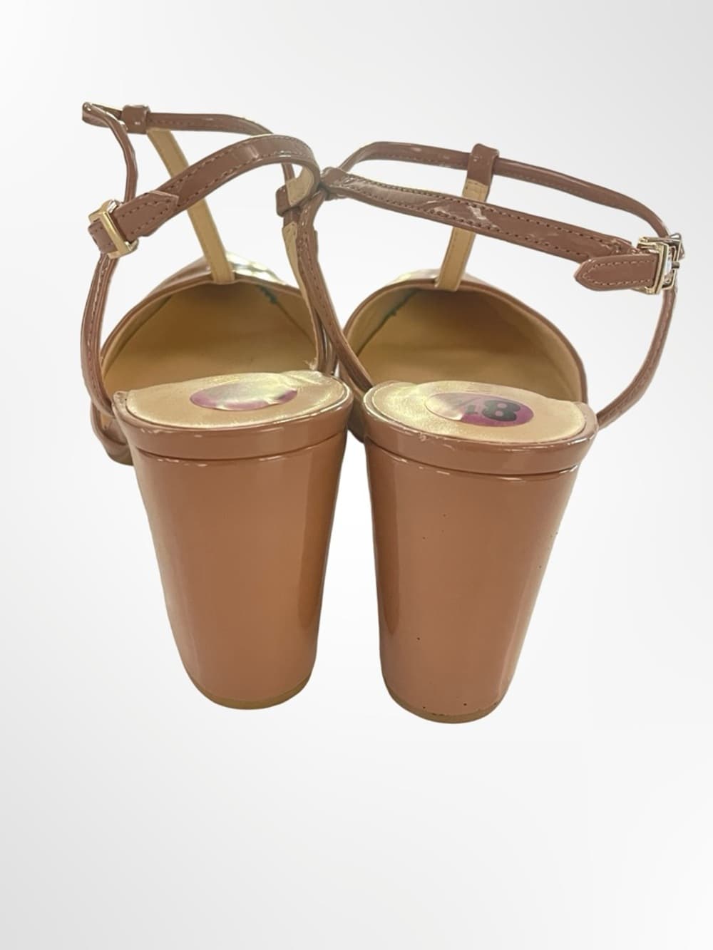Nine West Glossy Tan Slingback Pointed-Toe Heels in size 8.5 - Thumbnail 2