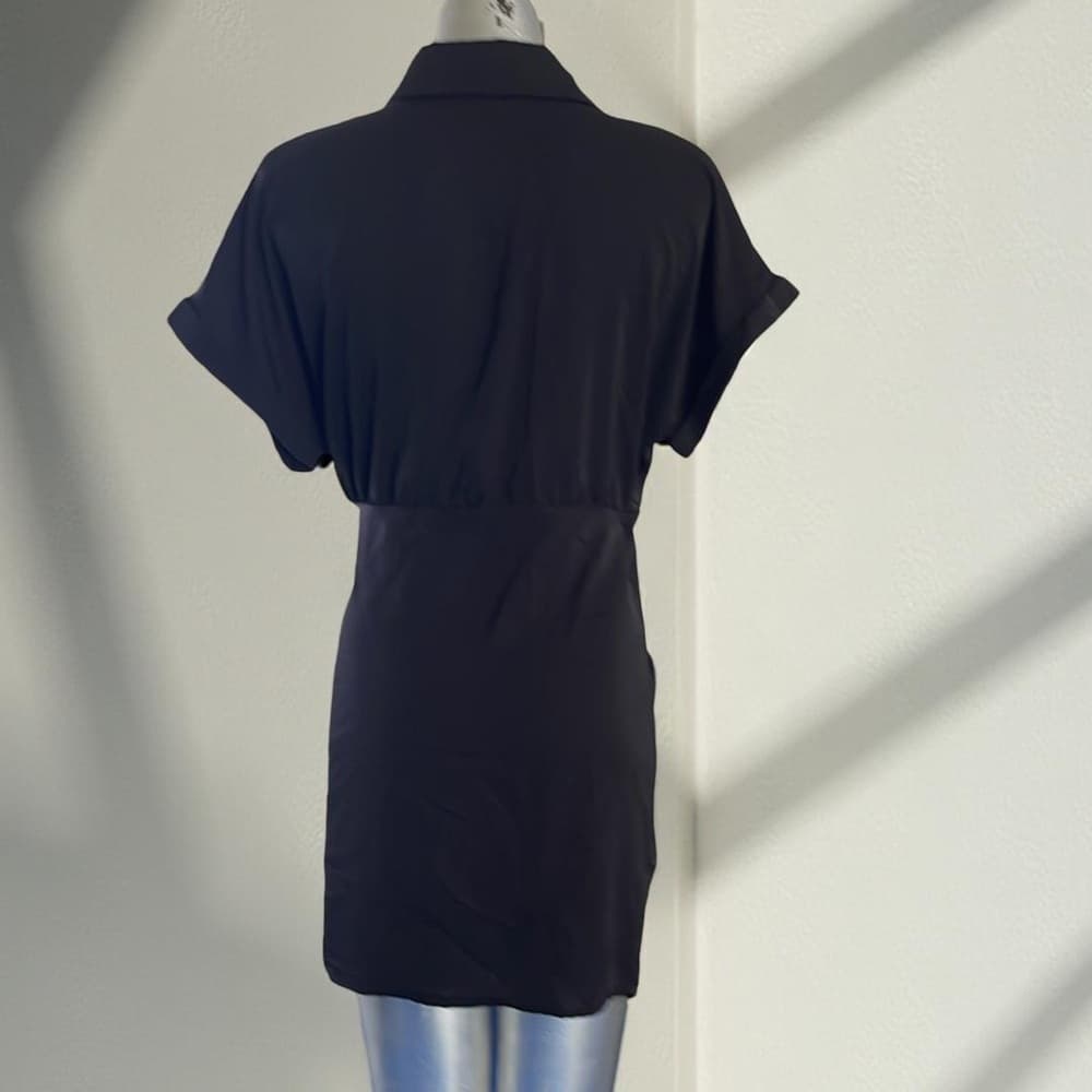 Shein size S Black Wrap Dress - Thumbnail 3