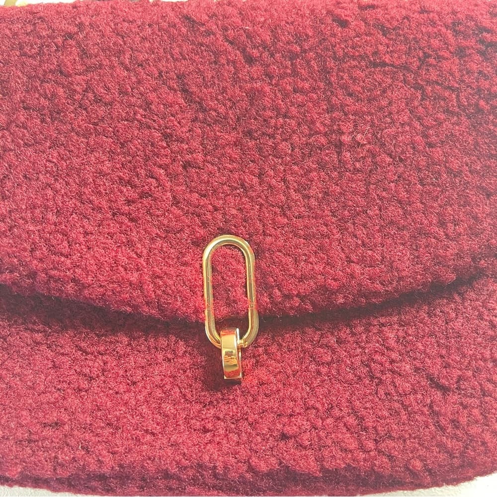 A New Day Burgundy Sherpa Crossbody Bag NWT - Thumbnail 2