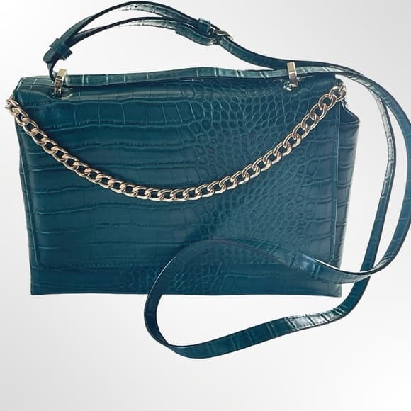 A new day Croc-Embossed Shoulder Bag with Gold Chain - Thumbnail 8