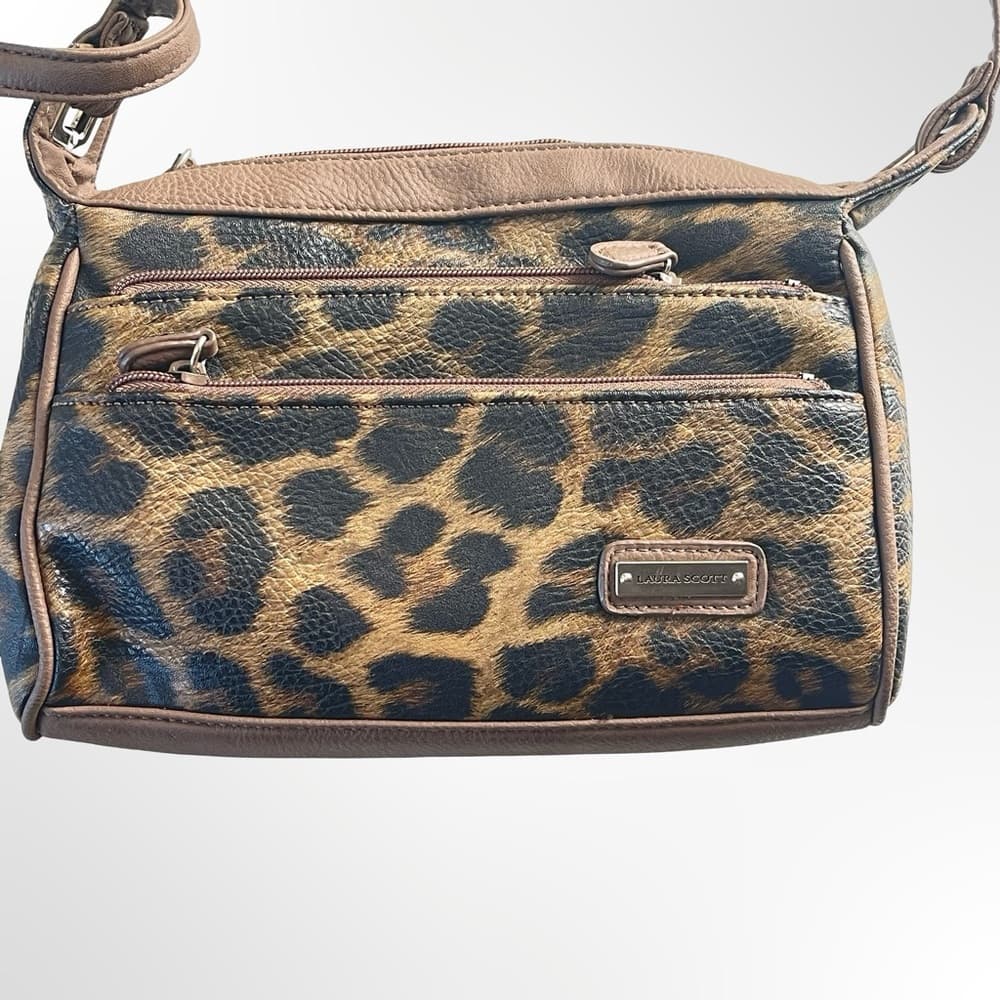 Laura Scott Leopard Print Bag in Brown - Classic Crossbody - Thumbnail 2