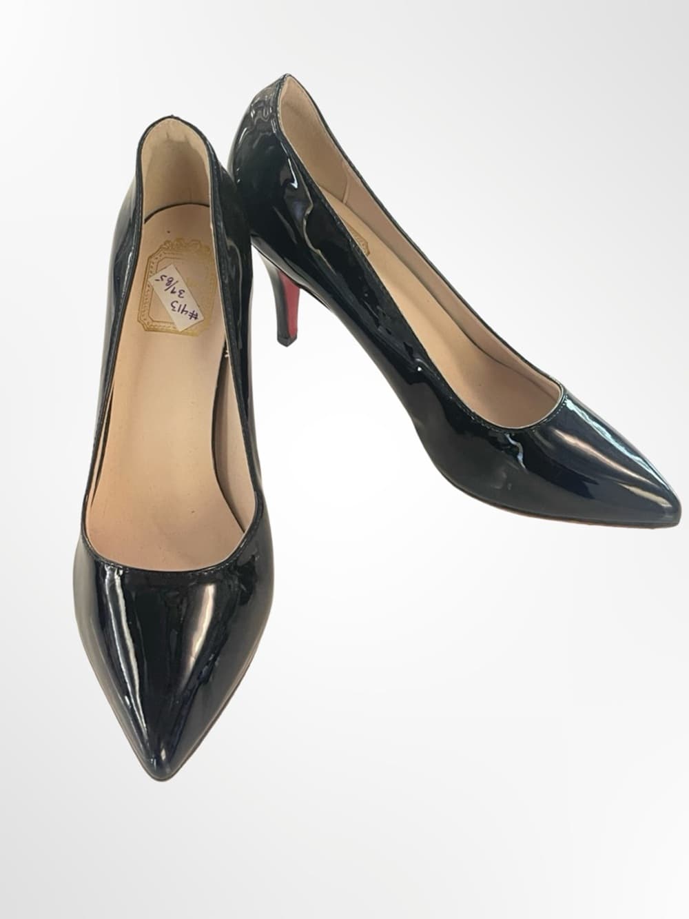 Classic Black Patent Pointed-Toe Women's Pumps in size 8.5 - Thumbnail 7