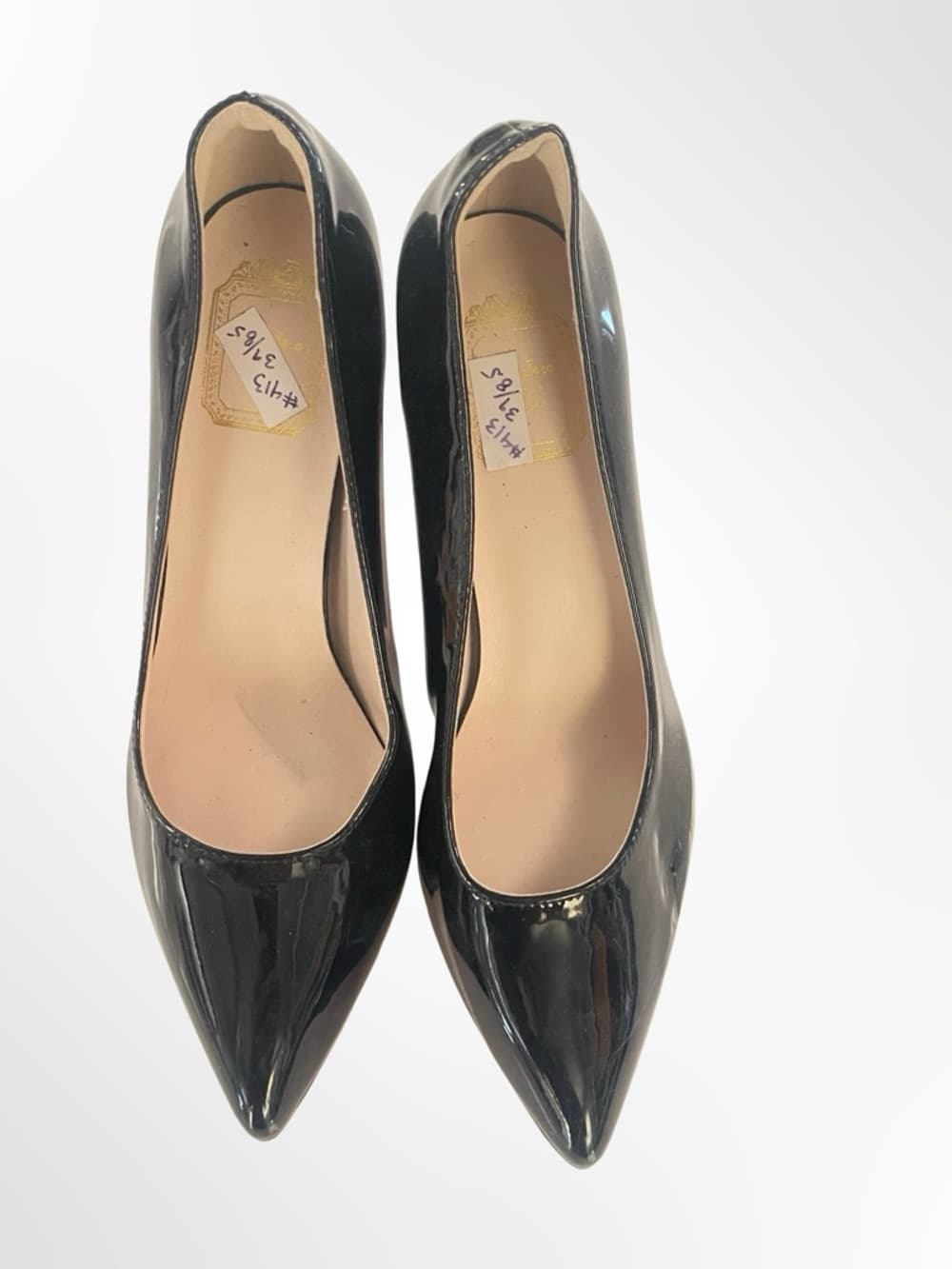 Classic Black Patent Pointed-Toe Women's Pumps in size 8.5 - Thumbnail 4