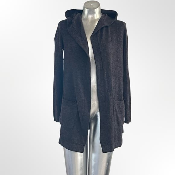 Barefoot Dreams Black Hooded Cardigan with in XS - Thumbnail 6