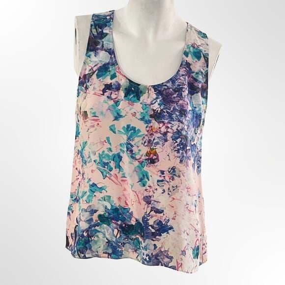 Parker Asher Silk Floral Cutout Back Tank Top - Thumbnail 8