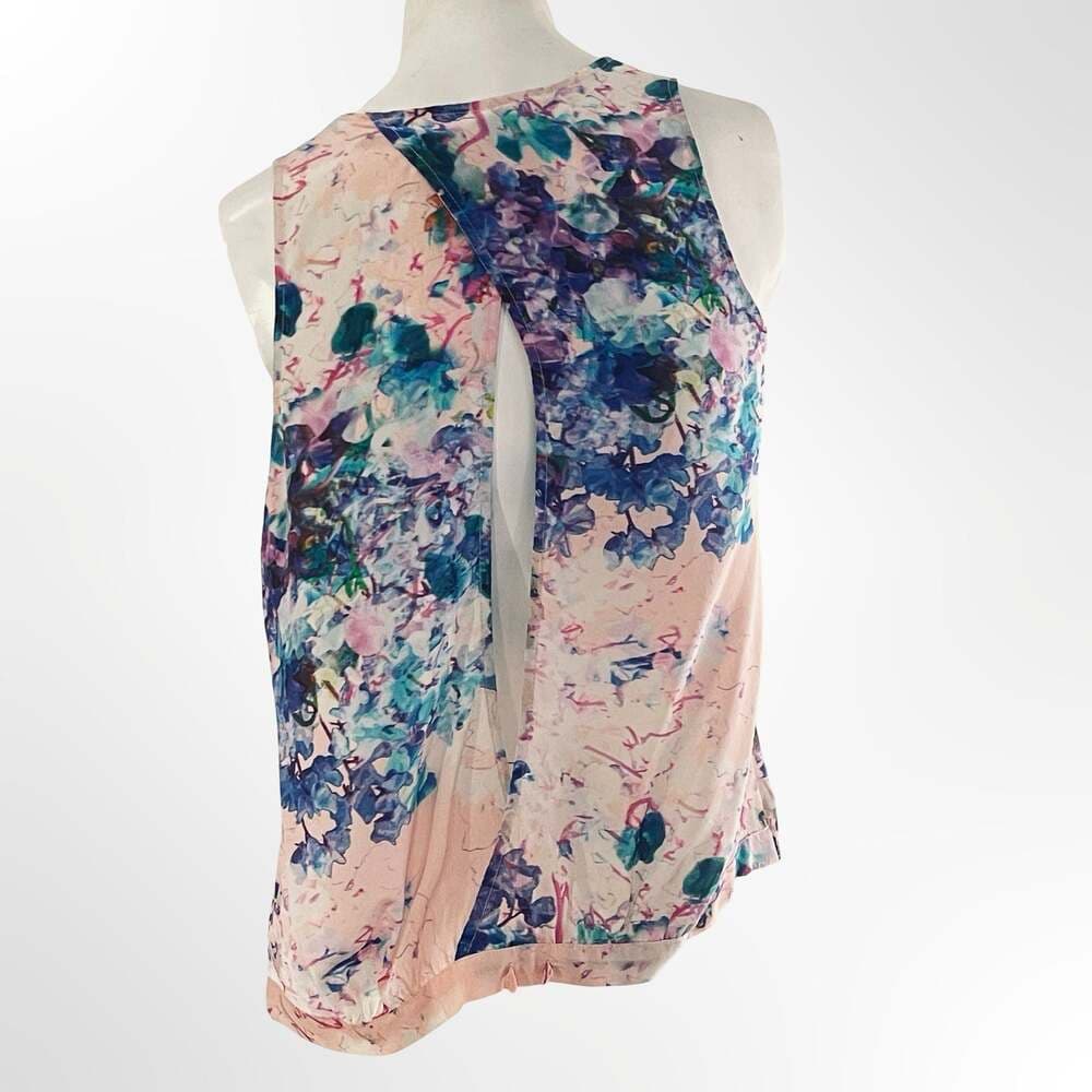 Parker Asher Silk Floral Cutout Back Tank Top - Thumbnail 2