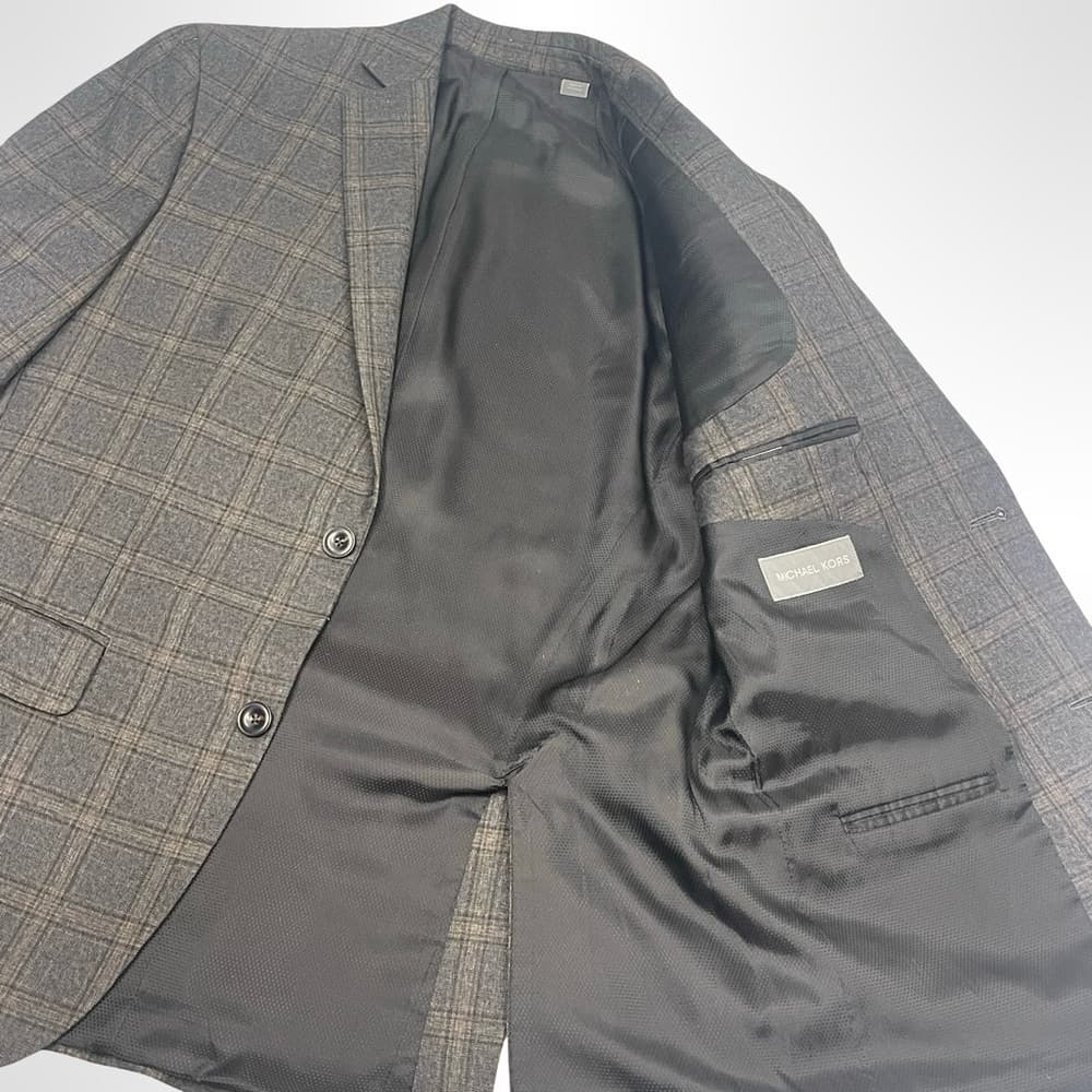 Michael Kors Men's Gray Checkered Blazer - size 40R - Thumbnail 2