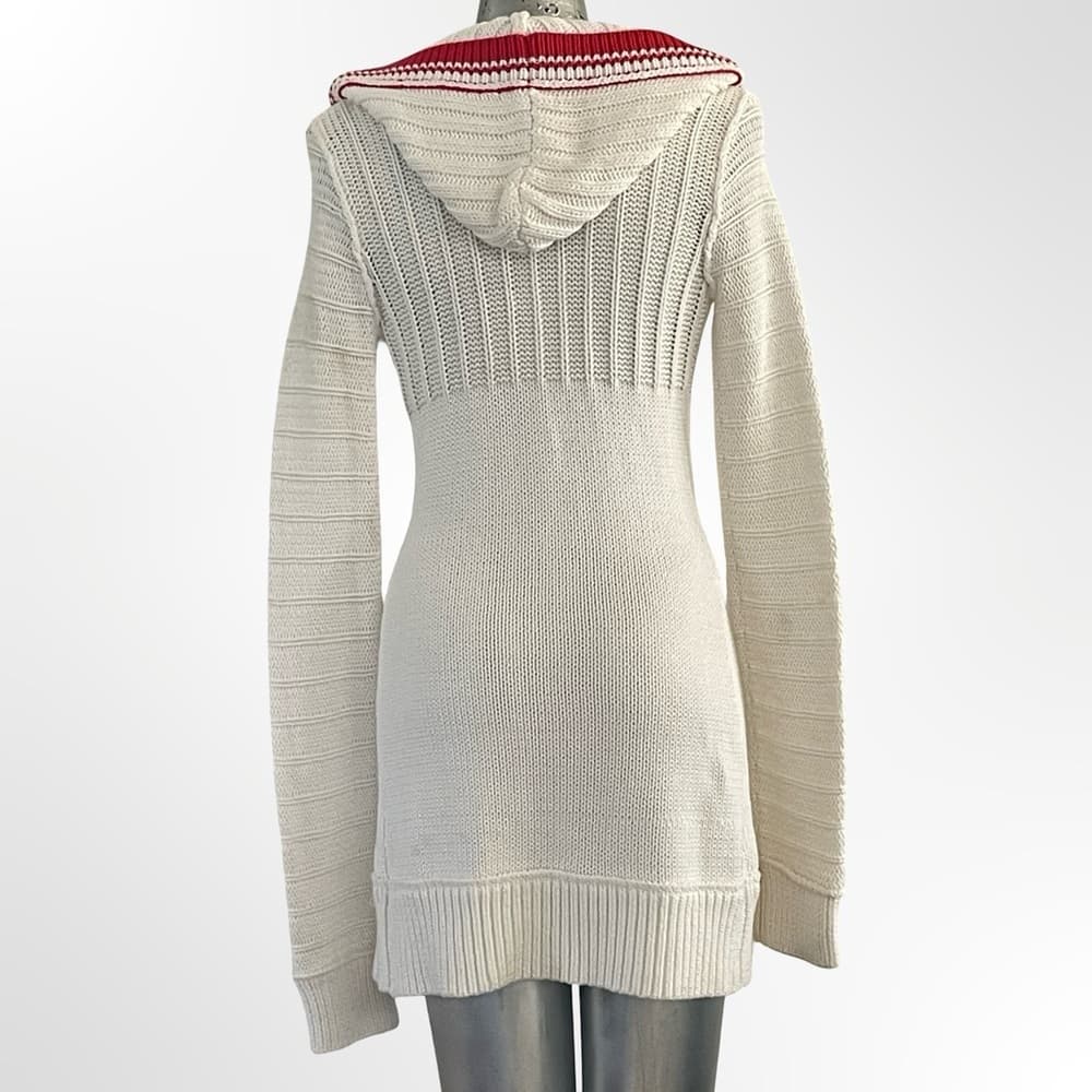 Moda International White and Red Hooded Cardigan in Small - Thumbnail 2