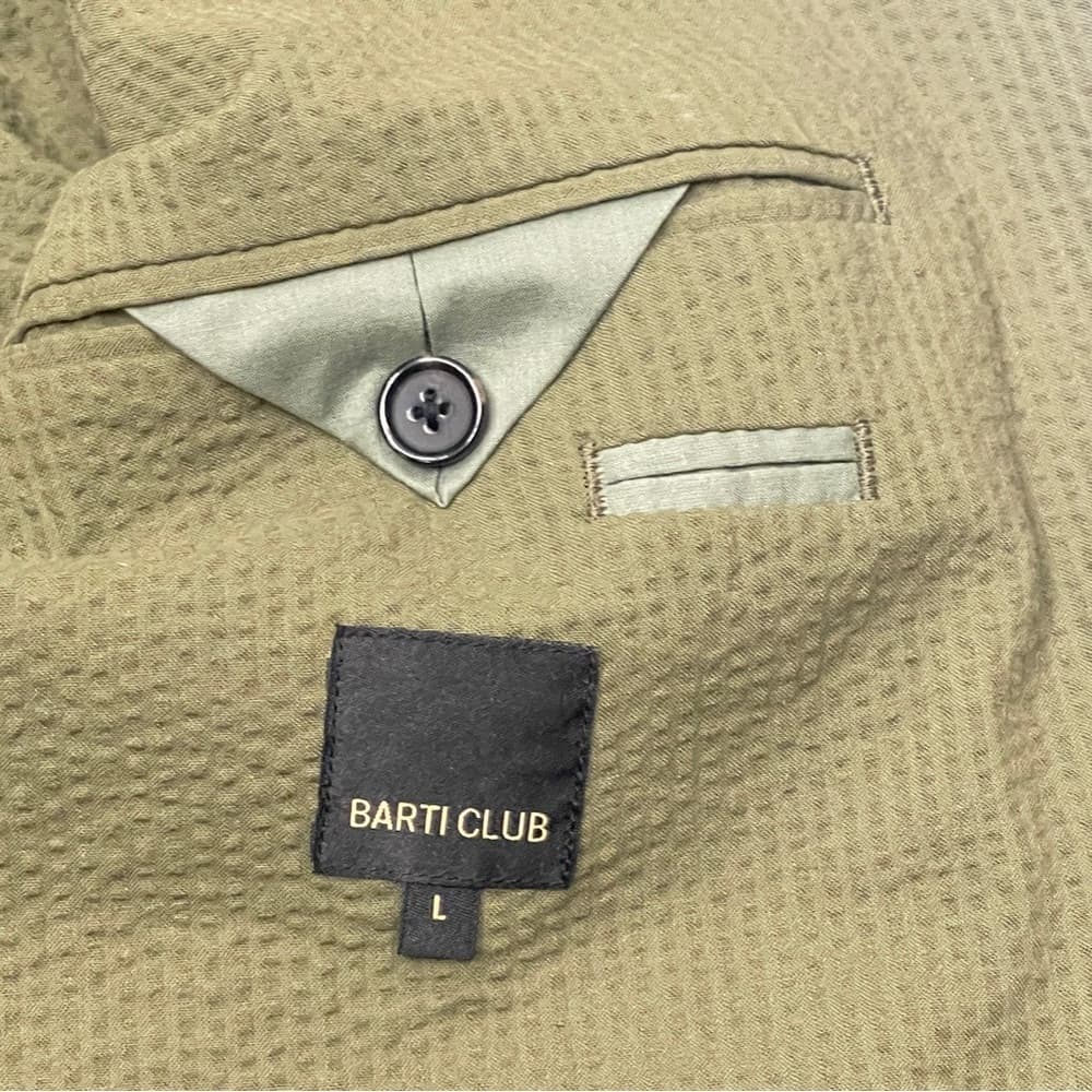 BARTI Club - Olive Textured Blazer size L / 40R 100% Cotton - Thumbnail 3