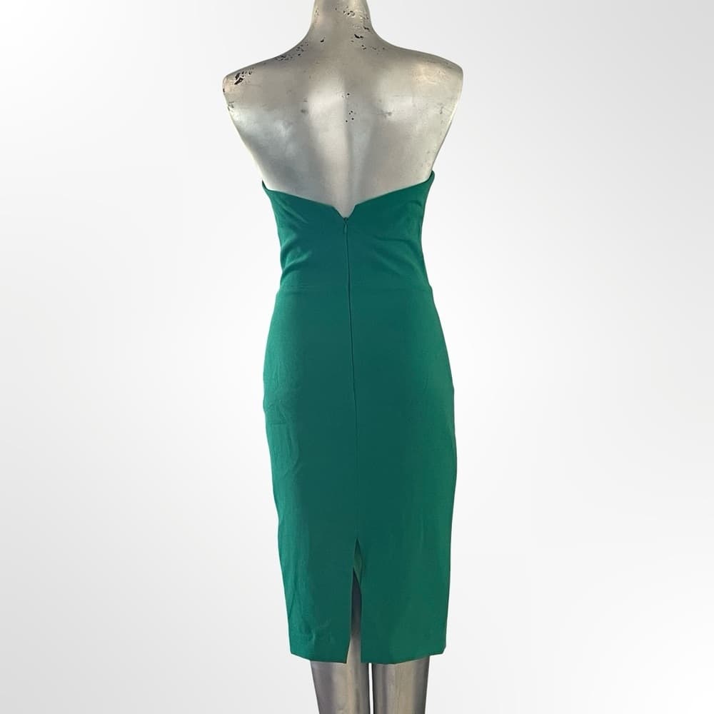 Aida Elegant Green Strapless Dress - Thumbnail 3