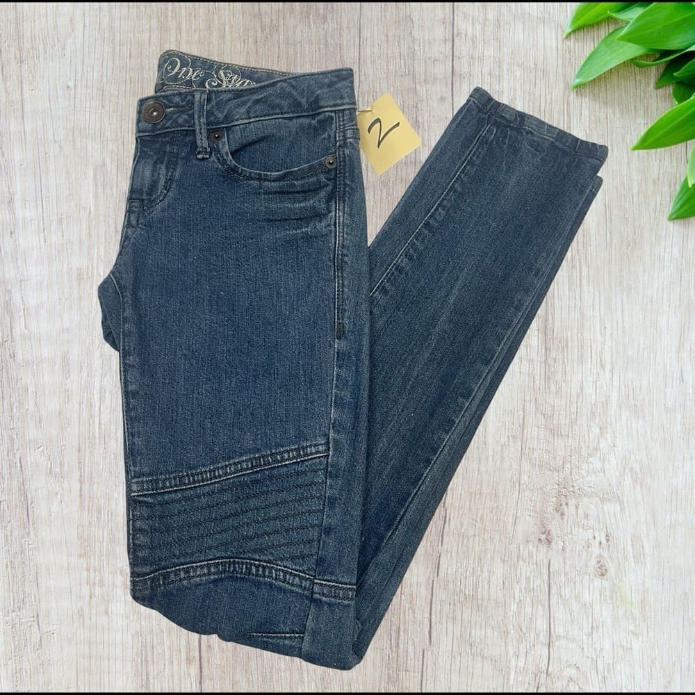 Converse One Star - Motocross Dark Wash Skinny Jeans size 2 - Thumbnail 2