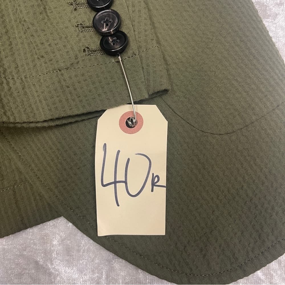 BARTI Club - Olive Textured Blazer size L / 40R 100% Cotton - Thumbnail 6