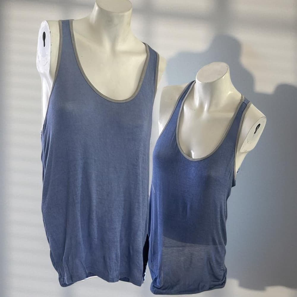 2 Pack Blue Color Thread Soft and Airy Yoga Tank Top - NWT size S,M, L - Thumbnail 2