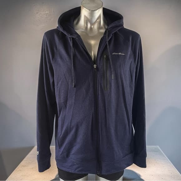 Eddie Bauer Men's Dark Blue Zip-Up Sweater size L - Thumbnail 5