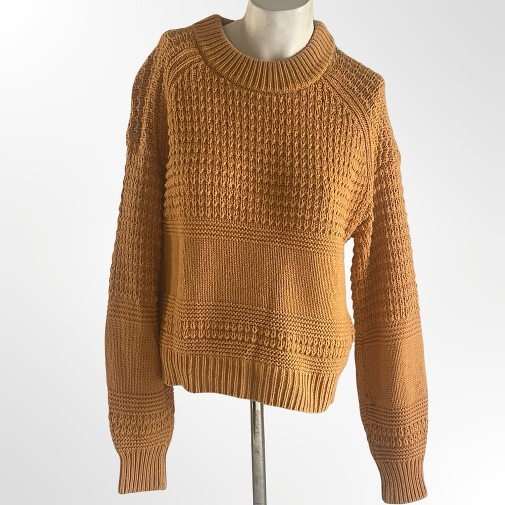 Cozy Knit Sweater in Warm Tan in Size S - Thumbnail 4