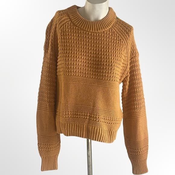 Cozy Knit Sweater in Warm Tan in Size S - Thumbnail 5