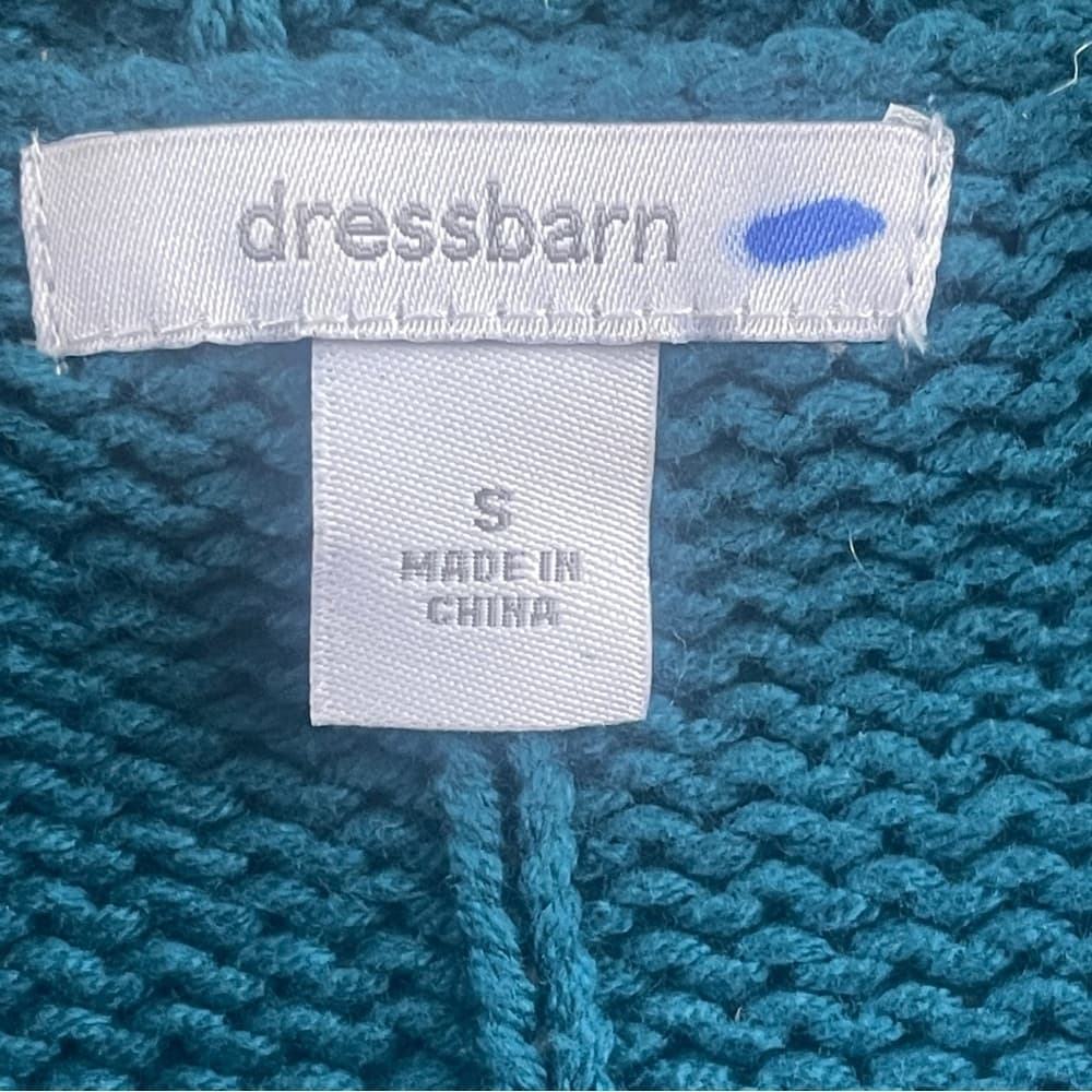 dressbarn Teal Button-Up Women's Cardigan - Thumbnail 3