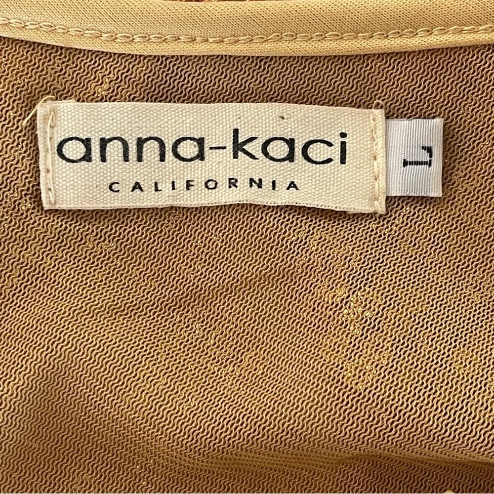 Anna Kaci Elegant Gold Fringe Dress size L - Thumbnail 5