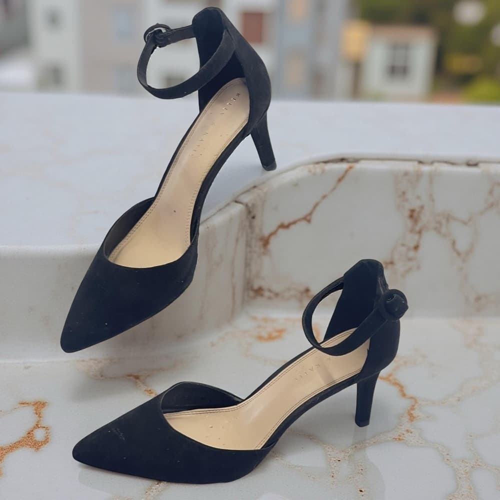 Kelly & Katie Black Ankle Strap Heels Size 10 - Thumbnail 6