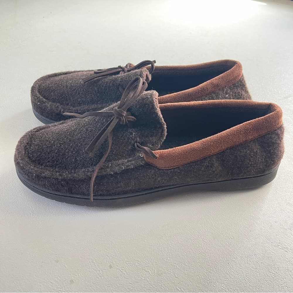 Dearfoams Men's Dark Brown Loafers size 9-10 - Thumbnail 2