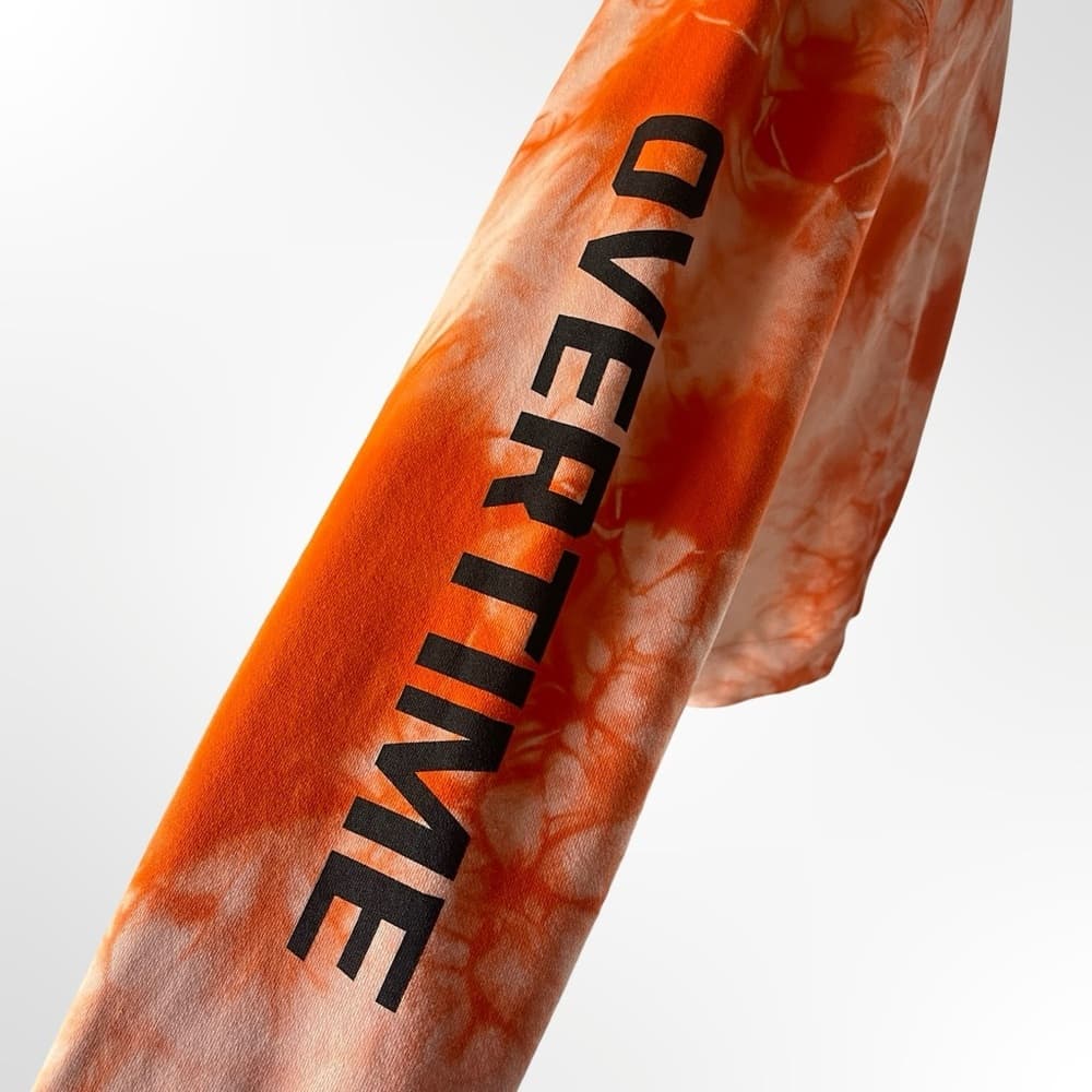 Overtime Women's Orange Tie-Dye Hoodie - thick - Medium - Thumbnail 2