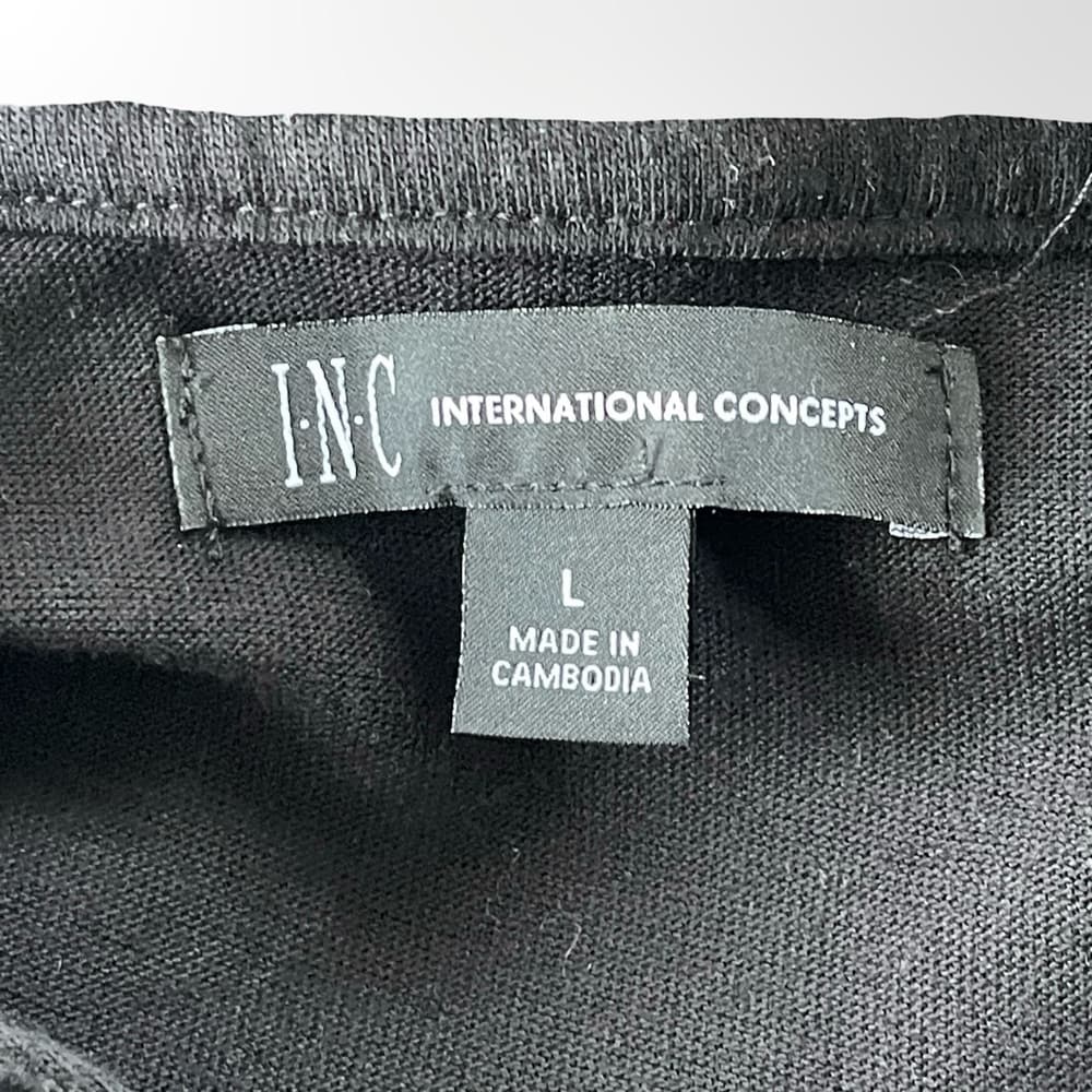 NWOT INC Black Hooded Long Sleeve Top in size L - Thumbnail 4