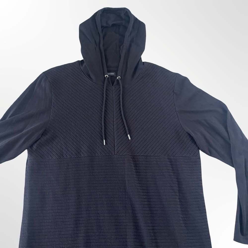 NWOT INC Black Hooded Long Sleeve Top in size L - Thumbnail 3
