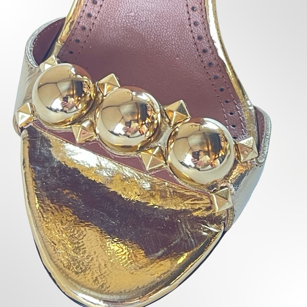 ALAIA La Bombe Elegant Gold Women's Heels NWOT size 36 1/2 - 6.5 - NEW - Thumbnail 5