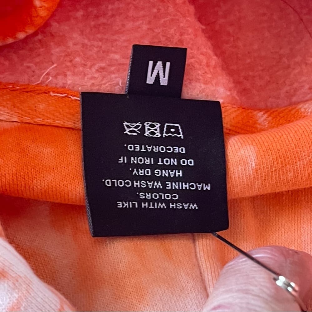 Overtime Women's Orange Tie-Dye Hoodie - thick - Medium - Thumbnail 5