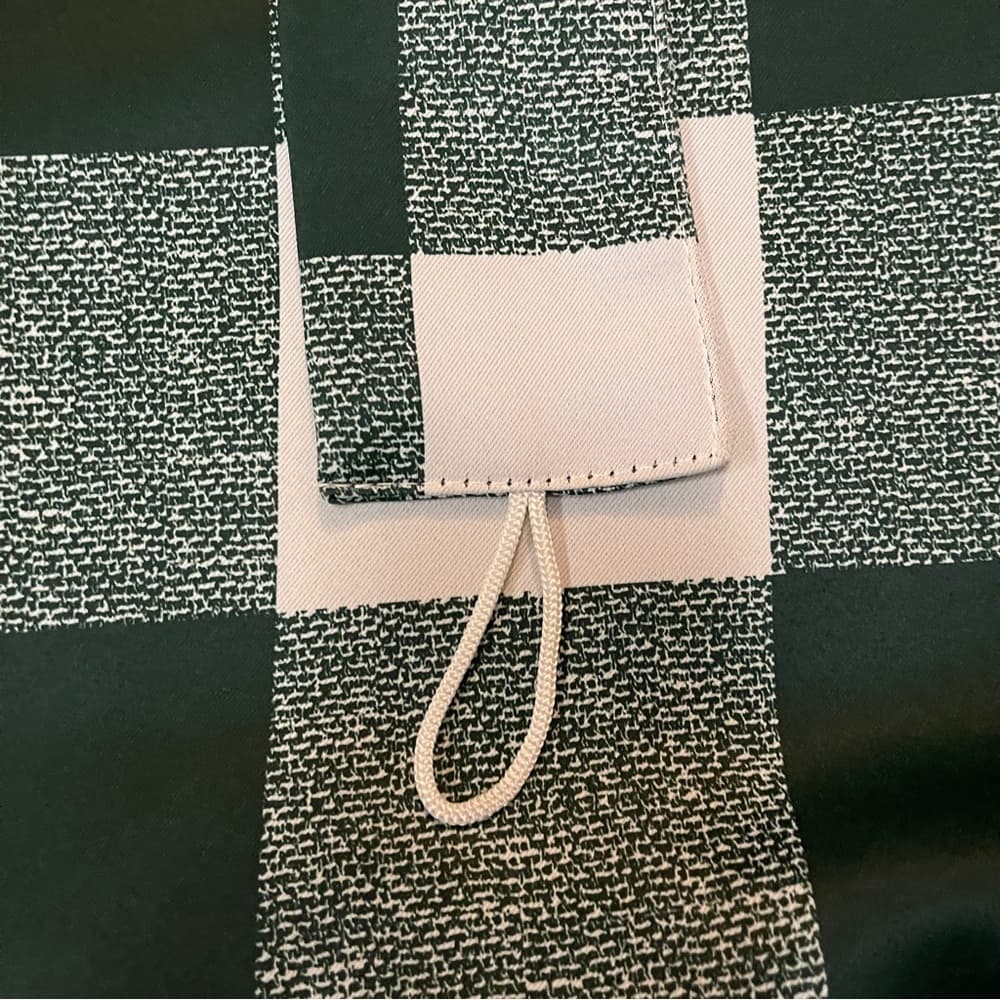 A Pair of Green and White Checkered Blackout Curtains 84x48 - Thumbnail 4