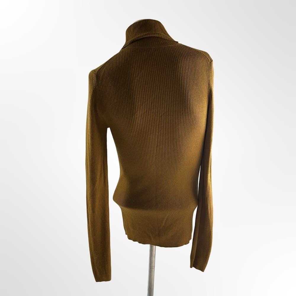 Women's Mustard Turtleneck Sweater in Small size - Thumbnail 2