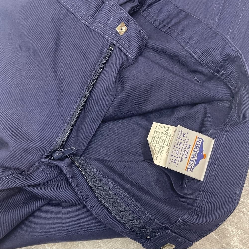 PORTWEST Men's Navy Cargo Work Pants - Size 32,34,36 & 38 - Thumbnail 3