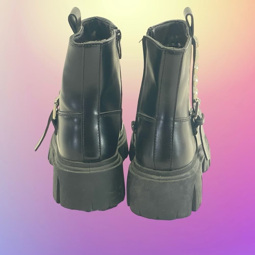 Wild Dive size 5 1/2 Black Ankle Boots with Studded Strap - Thumbnail 3