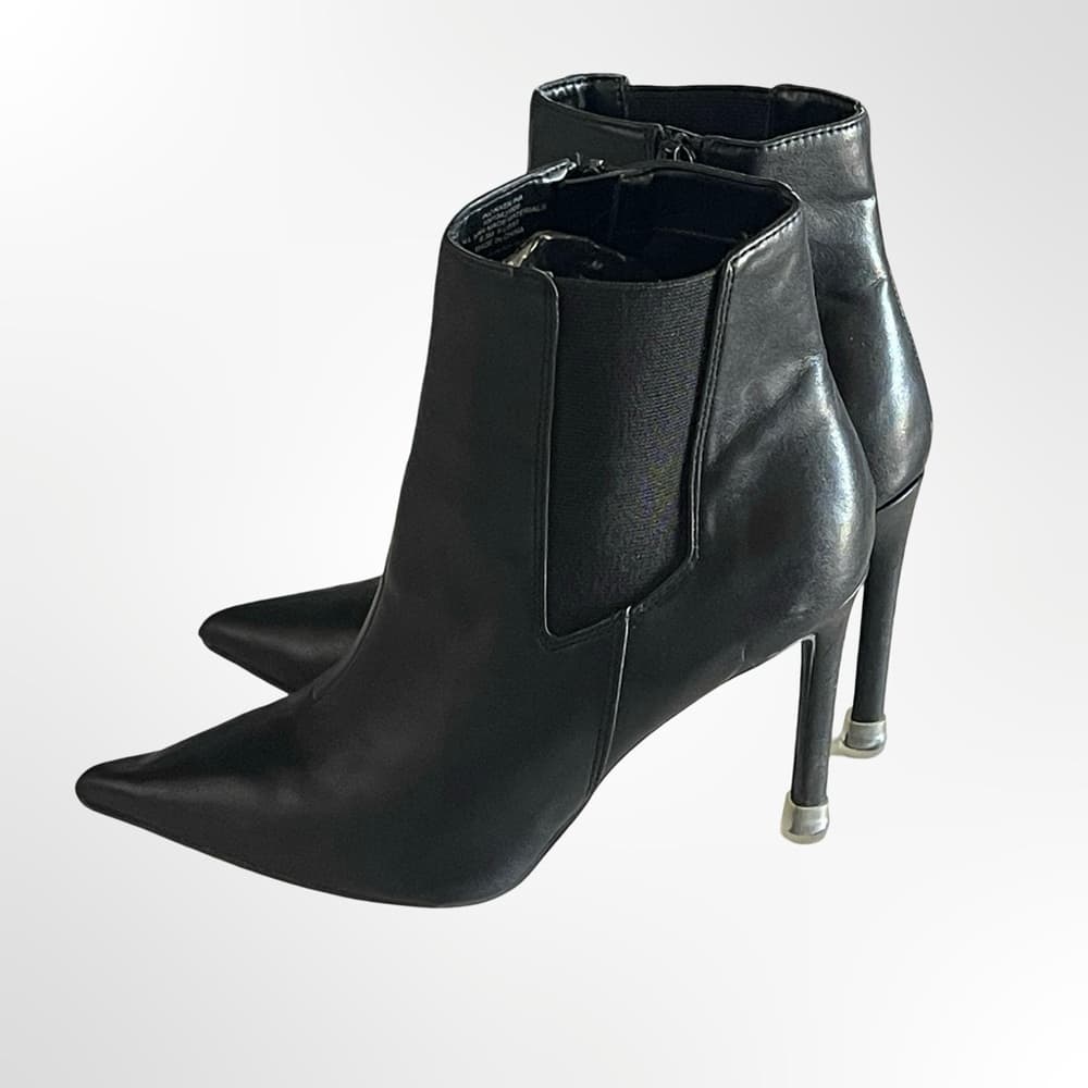 INC Women's Black Pointed-Toe Stiletto Ankle Booties in 6.5 - Thumbnail 2