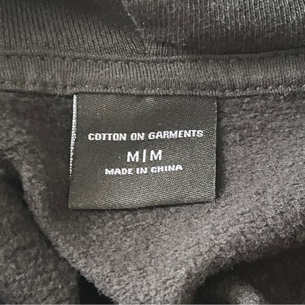 Thick Black Hoodie with Drawstring in Size Medium - Thumbnail 2