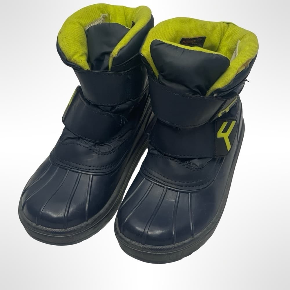 Size 2 Kids Black and Green Winter Boots - Thumbnail 5